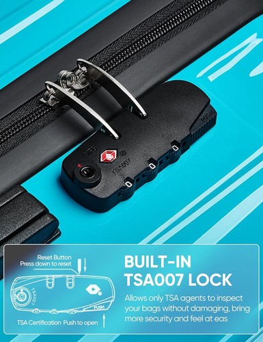 24" Expandable Hard Shell Luggage With Spinner Wheels And Tsa Lock - Picture 10 of 12