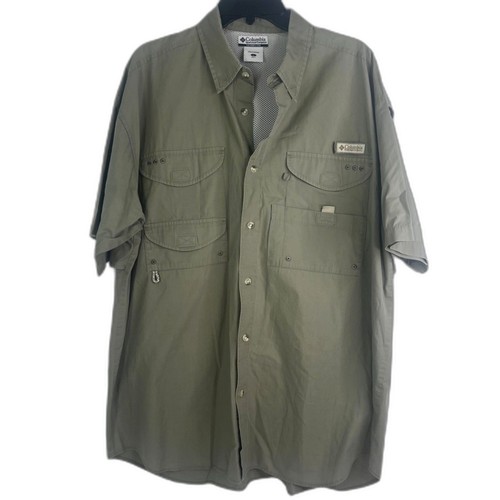 Columbia PFG Mens Red Vented SHIRT Fishing Button Up SS 3XT