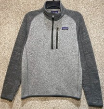 Patagonia Mens Better Sweater 1/4 Zip Fleece Pullover Nickel Gray Sz Small 25523