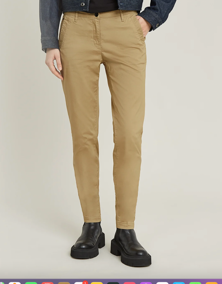 G Star Raw Bronson Mid Skinny Chino Pants Womens 26 Brown Ankle Length
