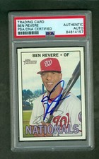 Ben Revere 2015 Topps Heritage Card #520 Nationals PSA/DNA Encased Autograph