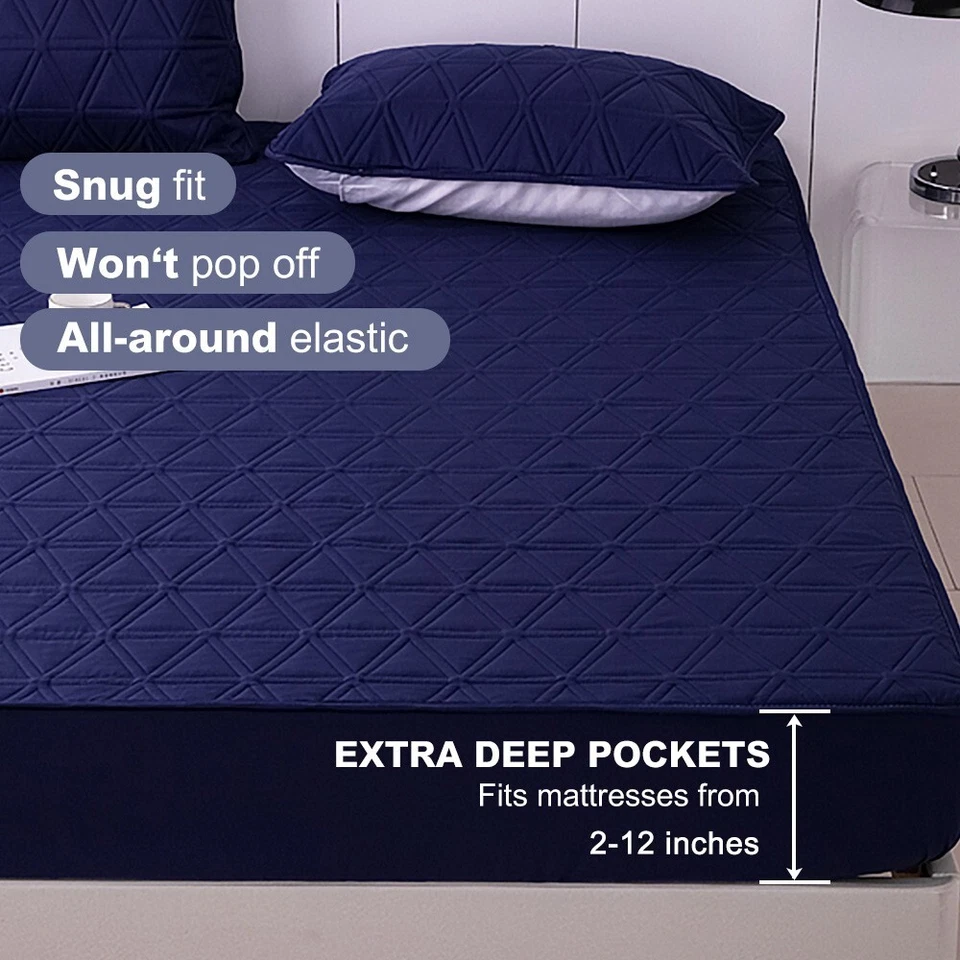 Juego de sábanas de 3 piezas de lujo ultra suaves de bolsillo profundo para hotel Foto 3 de 4