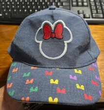 Disney Minnie Mouse Snap Back Blue with Colorful Bows Youth Hat Cap FG