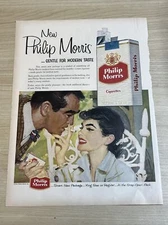 Philip Morris Cigarettes Tabacco 1955 Vintage Print Ad Life Magazine