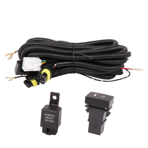 Car H11 Fog Light Wiring Harness 12V On/Off Switch w/ LED Indicator Power Relay - Foto 3 di 15