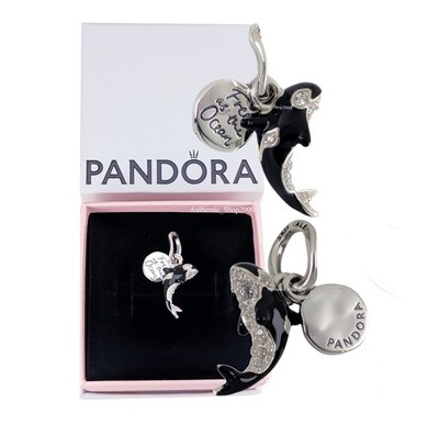 New 100% Authentic PANDORA 925 Ale Free As The Ocean Orca Whale Charm 794683C01