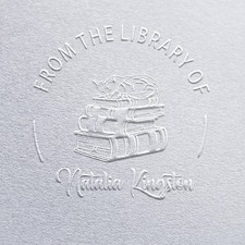 Custom Hand Held This Book Belongs To Name Logo Embosser-Custom Name Embosser