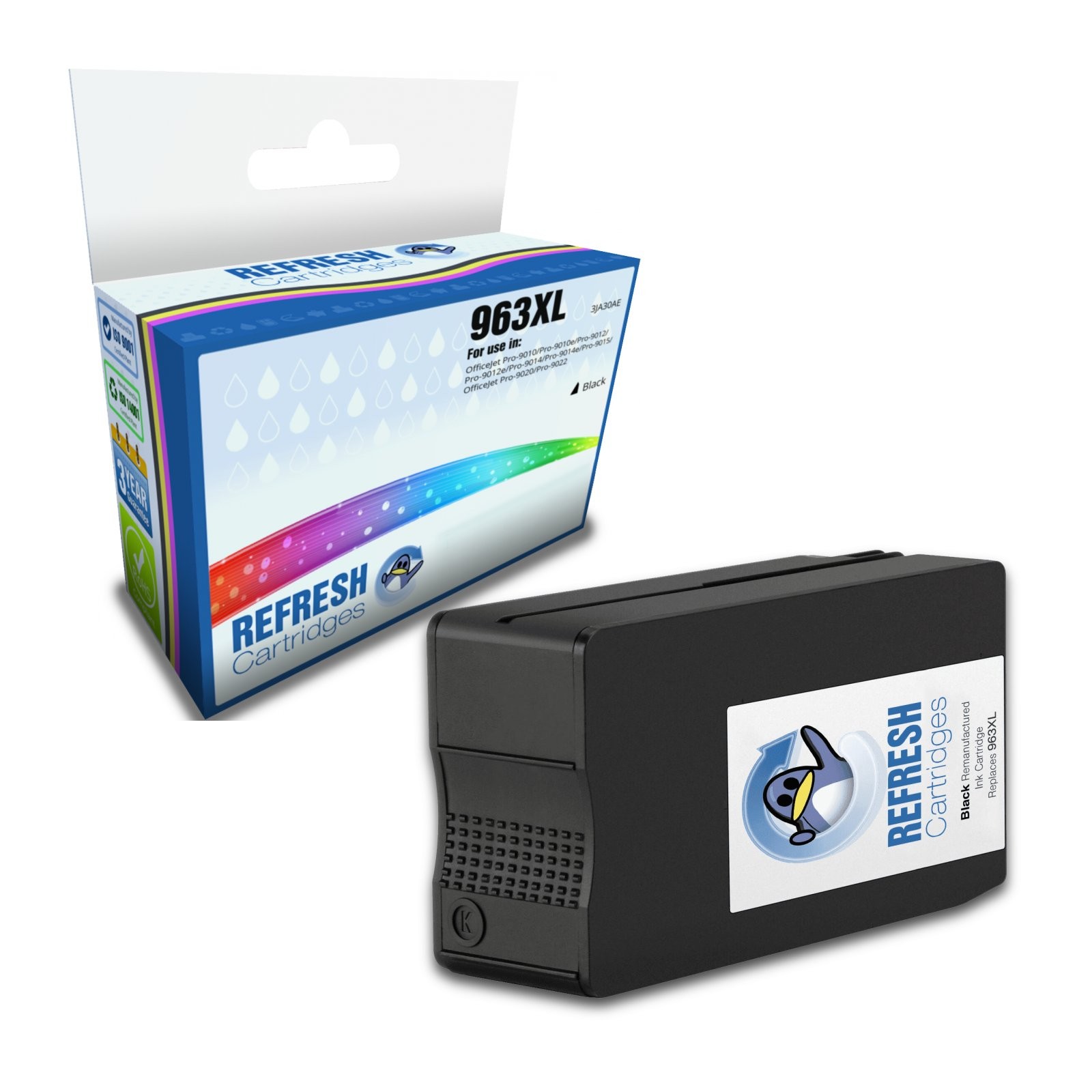 Refresh Cartridges Replacement Black 963XL Ink Compatible With HP Printers