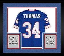 Framed Thurman Thomas Bills Signed Mitchell & Ness Authentic Jersey - on Number