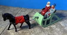 1940's Barclay Winter Wonderland 510 Lead One Horse Open Sleigh with 2 Riders