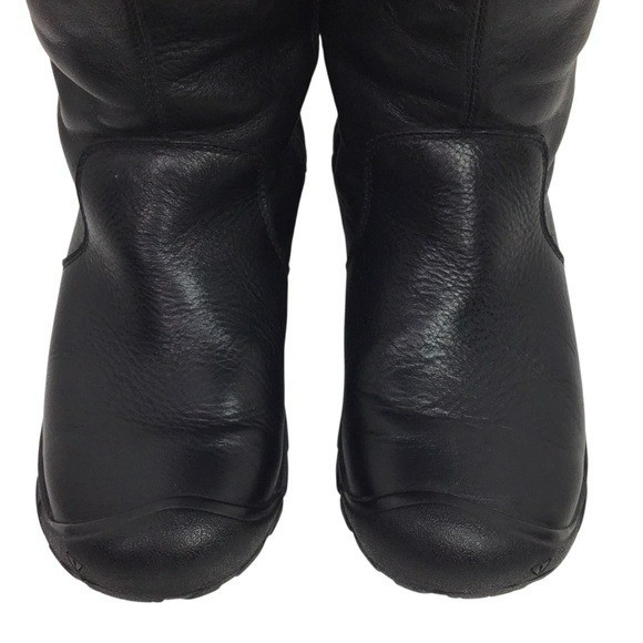 Stivali Keen isolati impermeabili al ginocchio con zip in pelle donna 9 neri