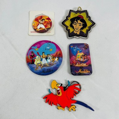 Vintage Disney Aladdin Collectible Pin & Keychain Lot - 5 Pcs