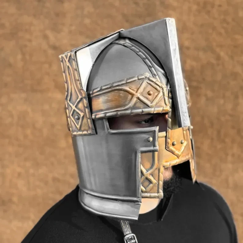 Стальной карликовый шлем Moria — идеальный рождественский подарок для косплея, ролевой игры, коллекционирования - Изображение 4 из 4