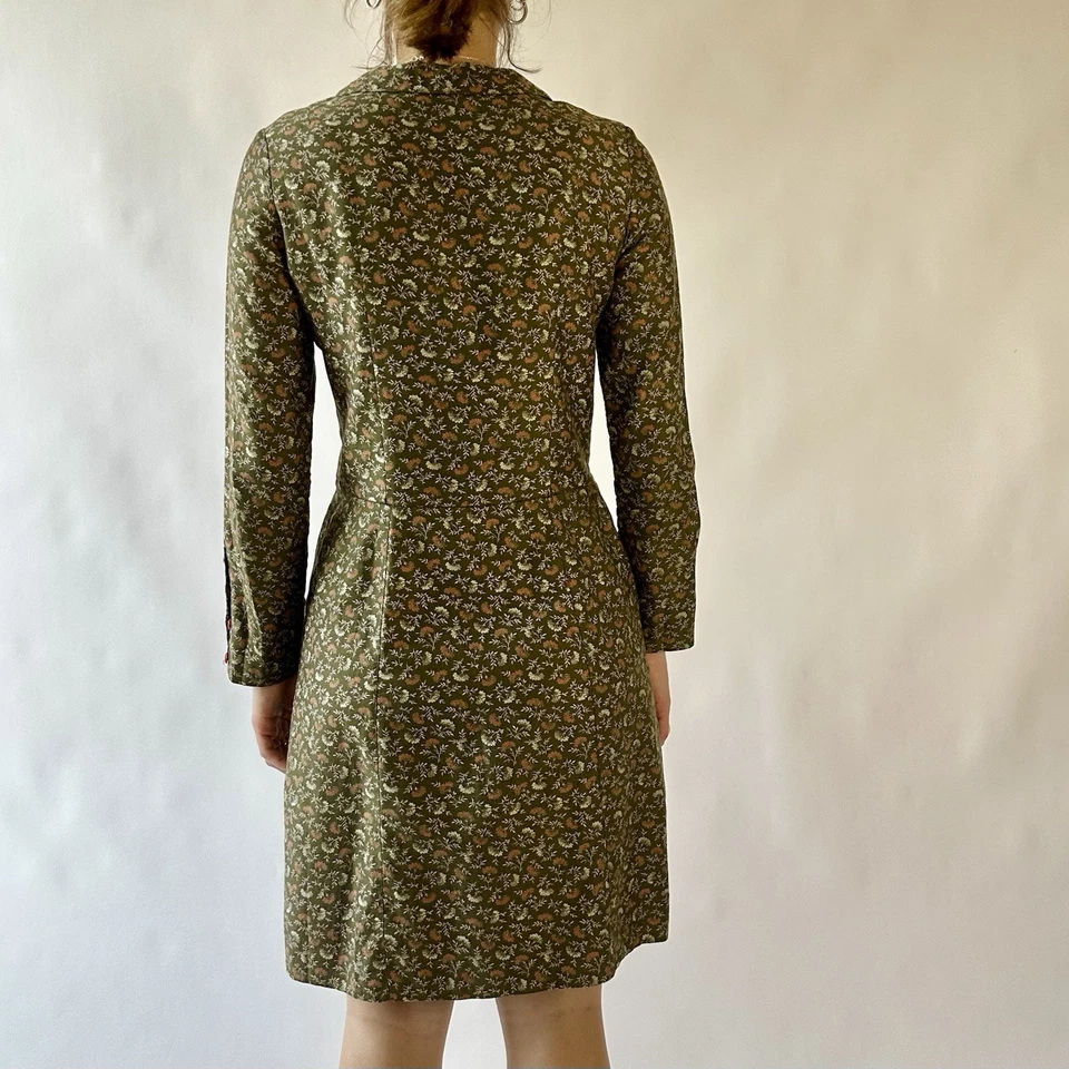 Mini vestido raro vintage anos 70 cacharel estampado algodão P - Imagem 4 de 4