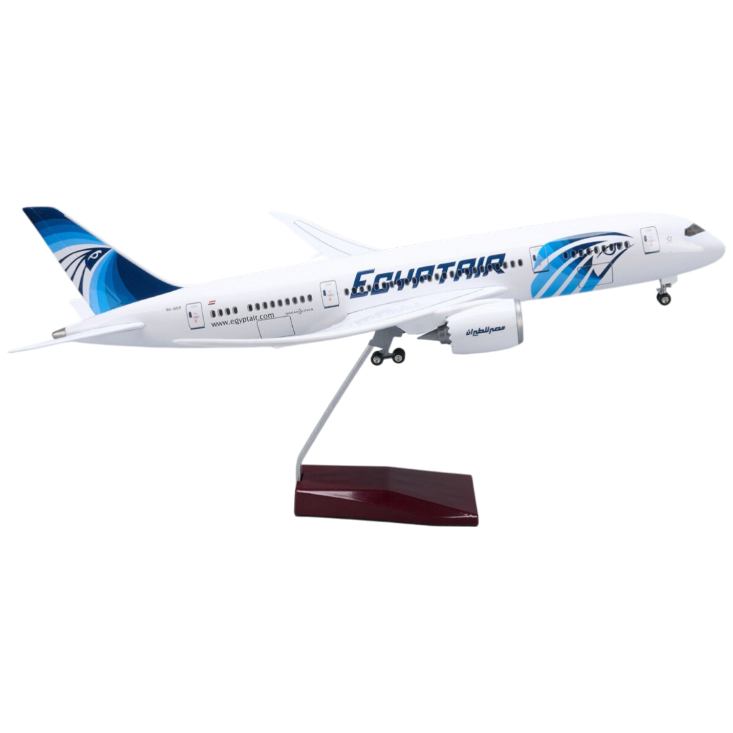 Extra Large EGYPTAIR Boeing 787 Resin & ABS Aircraft Model Plane Gift - 1/130 Sc