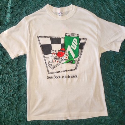 Vintage 7UP Tee See Spot Catch Rays Graphic USA Made Tee Jays L