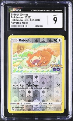 Pokemon Japanese CGC 9 Bidoof (Ditto) Pokemon Go Reverse Holo