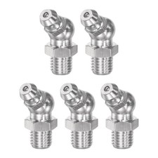 5Pcs 304 Stainless Steel 45 Degree Hydraulic Grease Fitting M8 x 1mm Thread