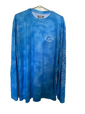 COSTA Men's Shirt XXL Blue  Tie-Dye  Activewear Logo Shirt, Size XXL