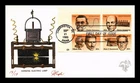 US COVER AMERICAN INVENTORS FIRST DAY ISSUE SETENANT PUGH HAND PAINTED