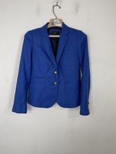 J Crew Womens Blazer 0 Blue Wool Gold Button Schoolboy Preppy School Academia