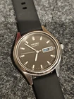 Seiko Quartz 7N49 Black Dial Vintage Men’s Watch 37mm Parts Or Repair