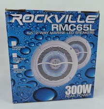 Rockville RMC65L - 6.5" 300W 2-Way Silver Marine Speakers with Multi Color LED