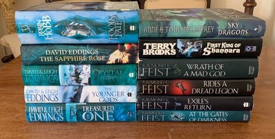 Vintage Fantasy Mixed Authors Hardcover Book Bundle -Raymond Feist/David Eddings
