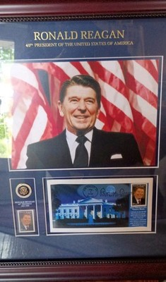 Framed US Commemorative Stamps 40th President Ronald Reagan 18x16 NEW USPS