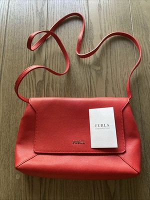Furla Red Cross Body Bag Leather Bag