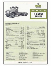 Mack truck Model R 600ST Sales Brochure Photo...