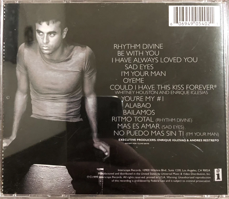Enrique Iglesias – Enrique CD Interscope – 0694905402 HDCD MUMS Pressing VG+/NM Foto 4 de 4