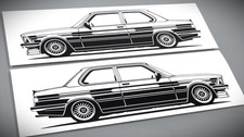 BMW E21 Alpina B6 Aufkleber Silhouette BMW E21 Sticker Silhouette Schwarz 2x neu