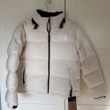 North Face 2000 Polar Nuptse Jacket Women’s Large White Dune 