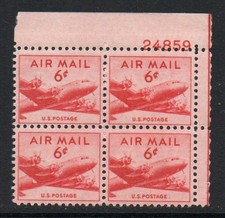 ALLYS STAMPS US Plate Block Scott #C39 6c Small Plane [4] MNH F/VF [STK]