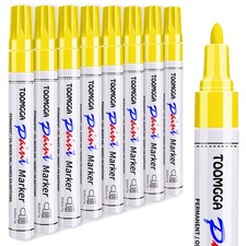 Yellow Permanent Paint Pens Waterproof Marker Pens for Tires Wood Metal 8P