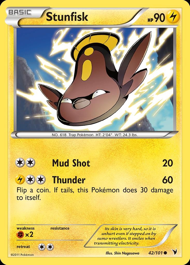 Pokemon Stunfisk (42/124) Noble Victories NM REVERSE HOLO