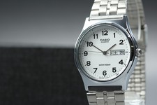 Orologio Uomo CASIO Argento Arabo Qz Nuovo Batt MQ-514 Vintage anni 90 Near...