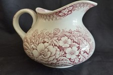 Ancien Broc De Toilette Porcelaine St Amand &Hamage À Décor Floral "Jardinière "