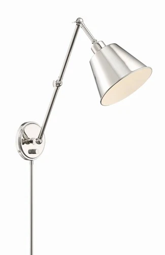 Crystorama Mitchell 7.5" Wide Nickel Plug-In Swing Arm Wall Lamp - Picture 3 of 5