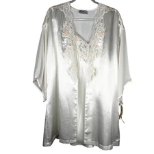 Val Mode Vintage Two Piece Lingerie Wedding M/L Nightgown Robe Lace New