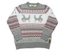 Tipsy Elves Gray Ugly Christmas Sweater Deer Holiday Fair Isle Men's XXL