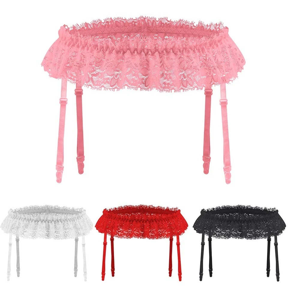 Porte-jarretelles sexy en dentelle pour homme avec bas parfait pour toute occasi - Photo 2/4