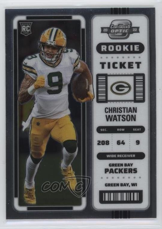 2022 Panini Contenders Optic Rookie Ticket Christian Watson #66 Rookie RC 03w4