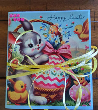 Handmade Scrapbook Junk Journal Folio Album - 5.5"x6.25" Vintage Easter Theme