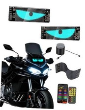 Dual LED Eyes for Motorcycle Windshield, 7''x3'' Perfect Sync Animated Car LED