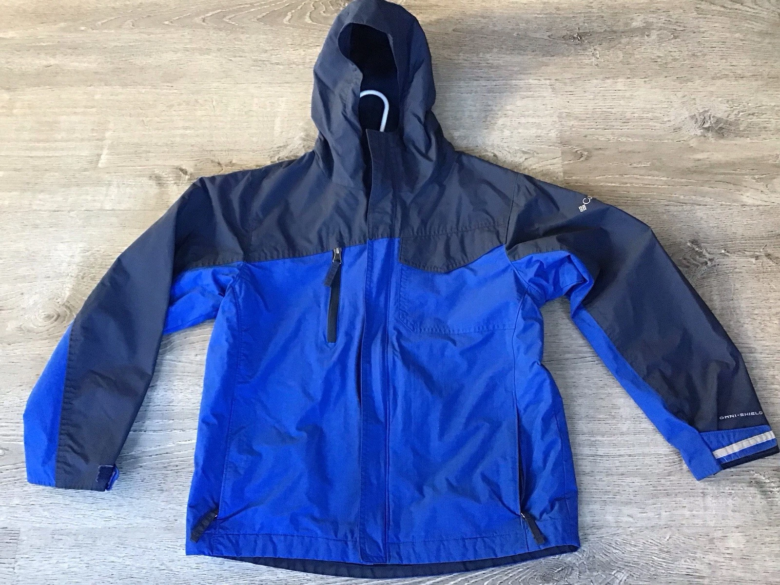 Columbia Youth Boys Size M 10/12 Coat Blue Hooded 3 In 1 Shell Jacket Full Zip