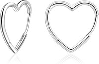925 Sterling Silber Herz Hoop Ohrringe Damen Huggie 13/20/30Mm, Nickelfrei