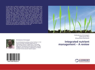 Krishnakumar Srinivasagam (u. a.) | Integrated nutrient management - A review