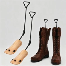 One Pair Adjustable Shoe Boots Stretcher Wooden Boot Width Shaper for Men Women